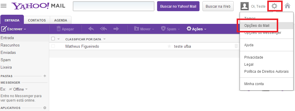 Configurar Yahoo